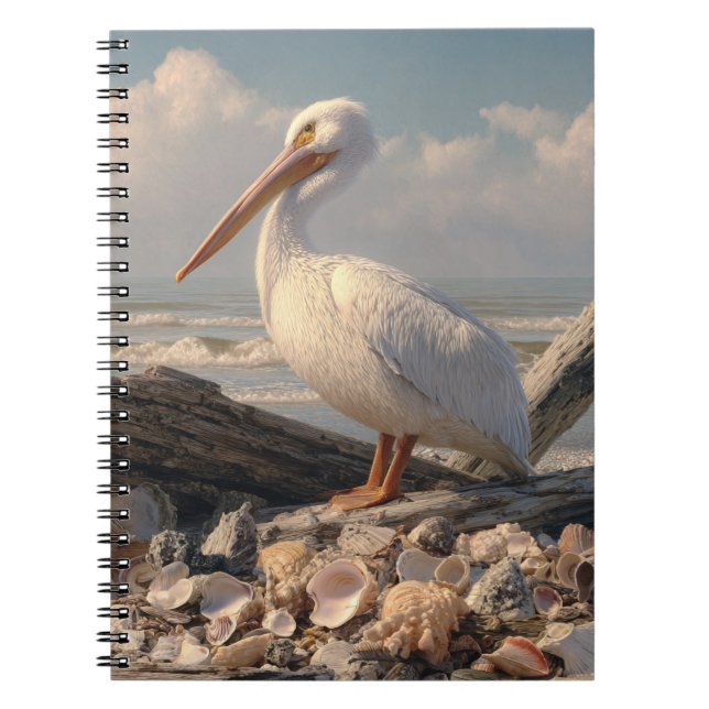 Cuaderno Portátil Pelican White Seashell Beach (Frente)