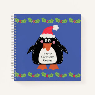 Cuaderno Portátil Penguin Navidades Cute Personalizados