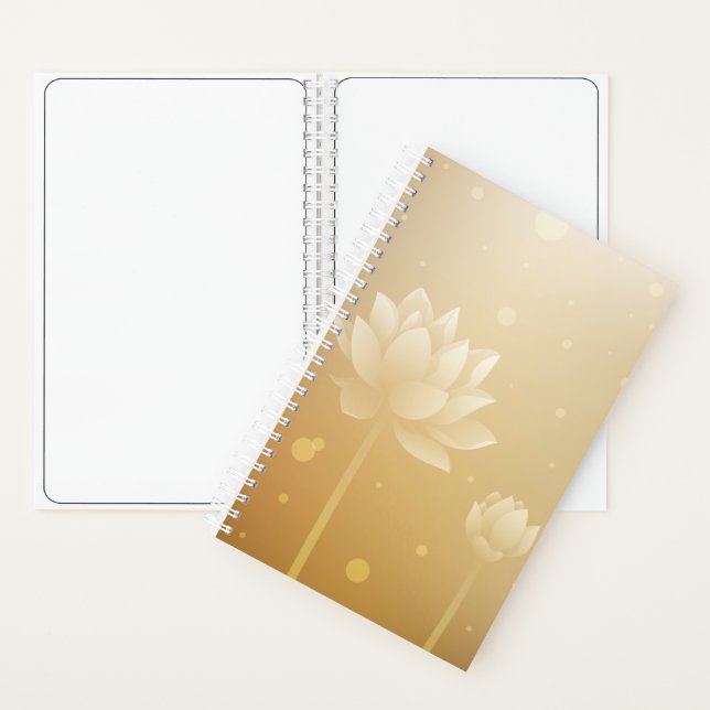 Cuaderno Portátil pequeño de tapa dura de Lotus radiante (Interior)