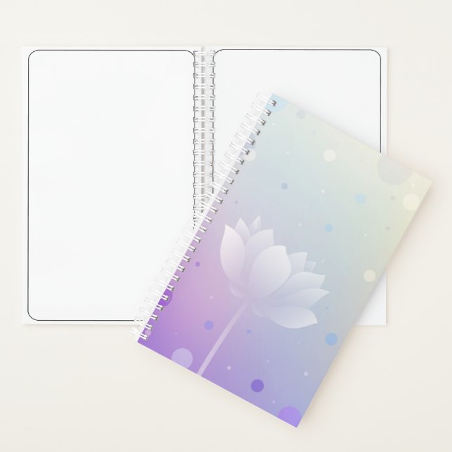 Cuaderno Portátil pequeño de tapa dura de Lotus tranquilo (Interior)