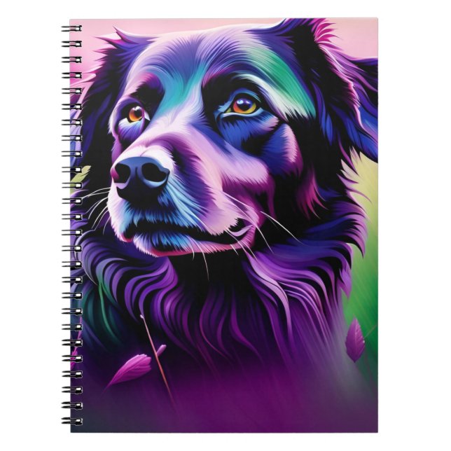 Cuaderno Portátil - Perro morado (Frente)