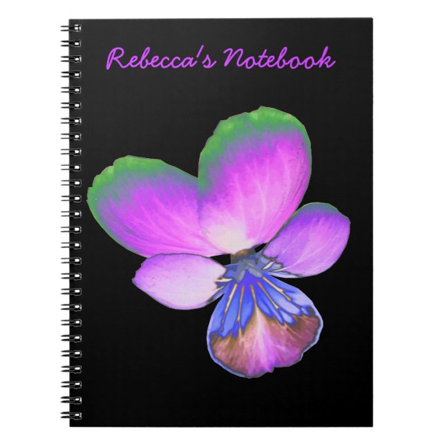 Cuaderno Portátil Personalizable Pansy de bonito (Frente)