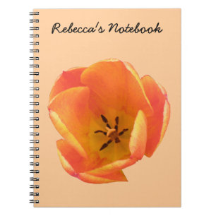 Cuaderno Portátil Personalizable Tulip naranja