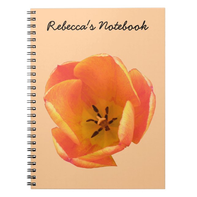 Cuaderno Portátil Personalizable Tulip naranja (Frente)