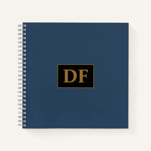 Cuaderno Portátil personalizado Blue con Iniciales de Oro