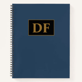 Cuaderno Portátil personalizado Blue con Iniciales de Oro