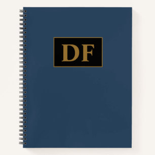 Cuaderno Portátil personalizado Blue con Iniciales de Oro