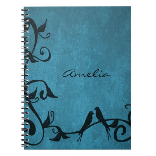 Cuaderno Portátil personalizado Blue Lovebirds