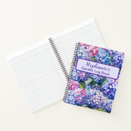 Cuaderno Portátil personalizado Blue Purple Pink Hydrangea
