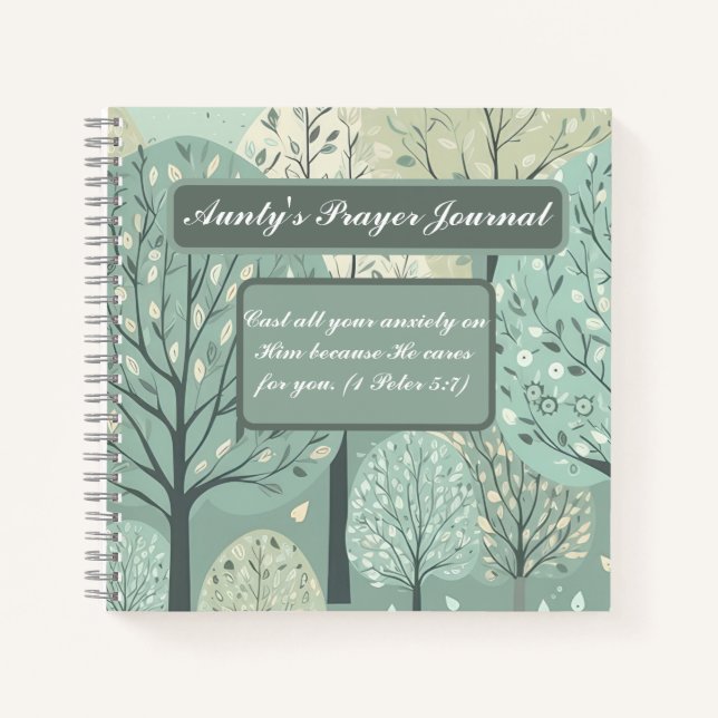 Cuaderno Portátil personalizado - Bosque verde Pastel (Anverso)