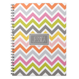 Cuaderno Portátil Personalizado Chevron colorido
