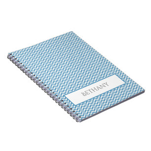 Cuaderno Portátil personalizado Chevron simple azul
