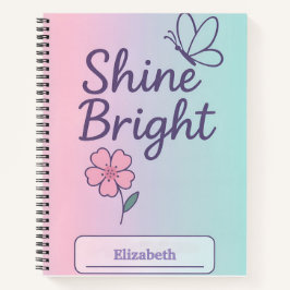 Cuaderno Portátil personalizado con brillantez floral brill