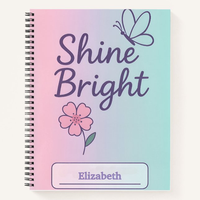 Cuaderno Portátil personalizado con brillantez floral brill (Anverso)