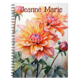 Cuaderno Portátil personalizado con diseño de flores