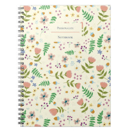Cuaderno portátil personalizado con floral de Wood