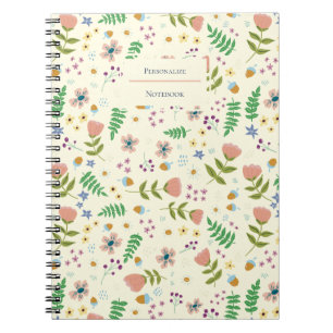 Cuaderno portátil personalizado con floral de Wood
