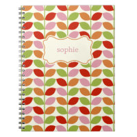 Portátil personalizado con hojas de color - rosa
