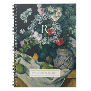 Cuaderno Portátil personalizado con monograma floral vintag