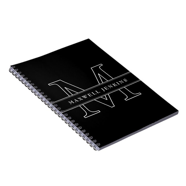 Cuaderno Portátil personalizado con monograma y nombre (Lado Derecho)