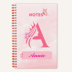 Cuaderno Portátil personalizado: con nombre de letra A