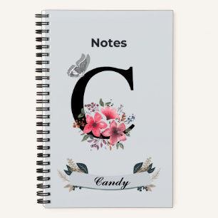 Cuaderno Portátil personalizado: con nombre de letra C