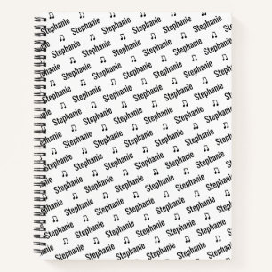Cuaderno Portátil personalizado con nombre y notas musicale