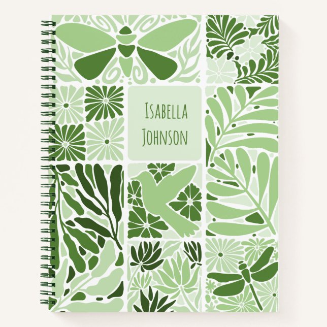 Cuaderno Portátil personalizado con patrones ecológicos (Anverso)