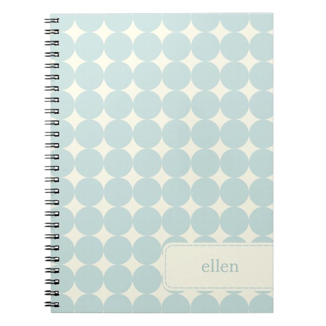 Cuaderno Portátil personalizado con puntos modernos - azul  (Frente)