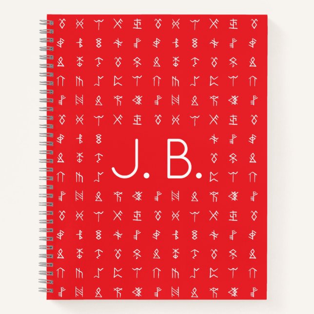 Cuaderno Portátil personalizado con símbolo monogramo y rúd (Anverso)