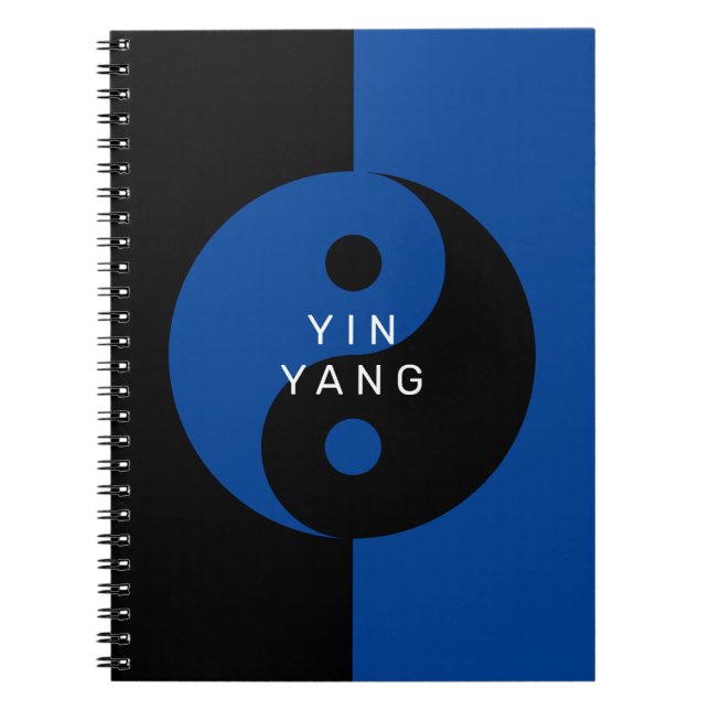 Cuaderno Portátil personalizado con símbolo Yin y Yang azul (Frente)