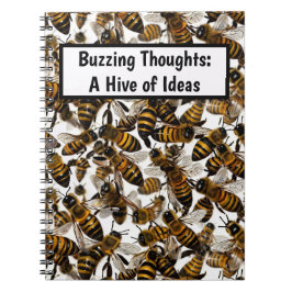 Cuaderno Portátil personalizado de abejas amarillas