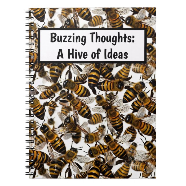 Cuaderno Portátil personalizado de abejas amarillas (Frente)