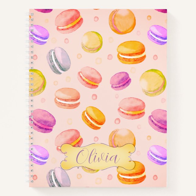 Cuaderno Portátil personalizado de acuarela de Macarons (Anverso)
