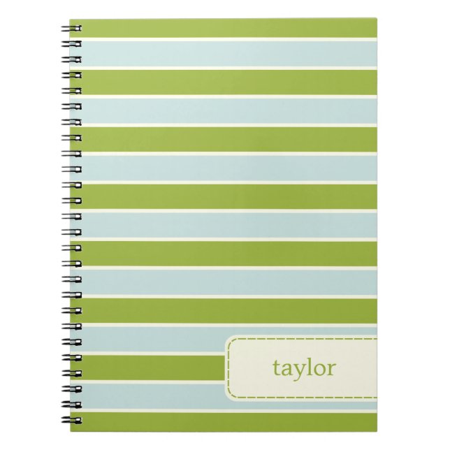 Cuaderno Portátil personalizado de bandas modernas - verde/ (Frente)