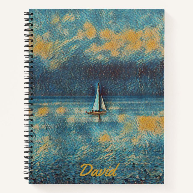 Cuaderno Portátil personalizado de barco de vela (Anverso)