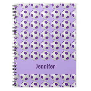 Cuaderno Portátil personalizado de bolas de fútbol morado