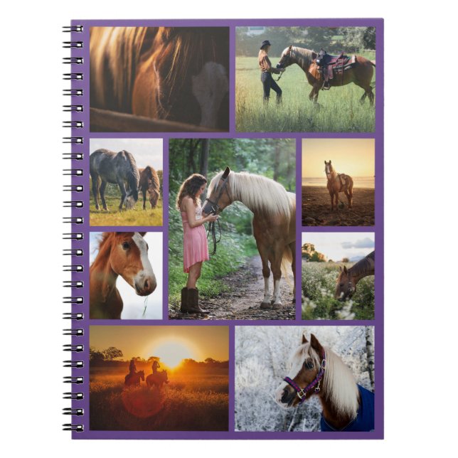 Cuaderno Portátil Personalizado de caballo de Collage de fo (Frente)