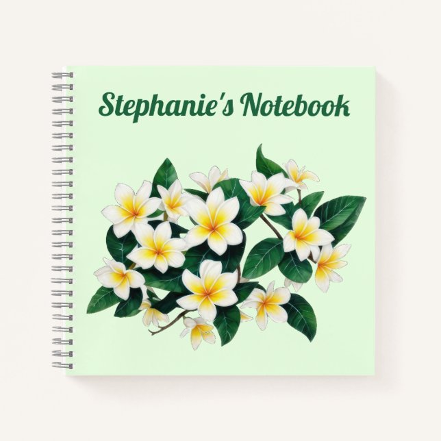 Cuaderno Portátil personalizado de color de agua frangipano (Anverso)