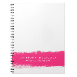Cuaderno Portátil personalizado de color de agua rosa calie