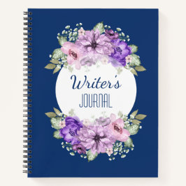 Cuaderno Portátil personalizado de color morado de las flor