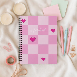 Cuaderno Portátil personalizado de corazón rosado