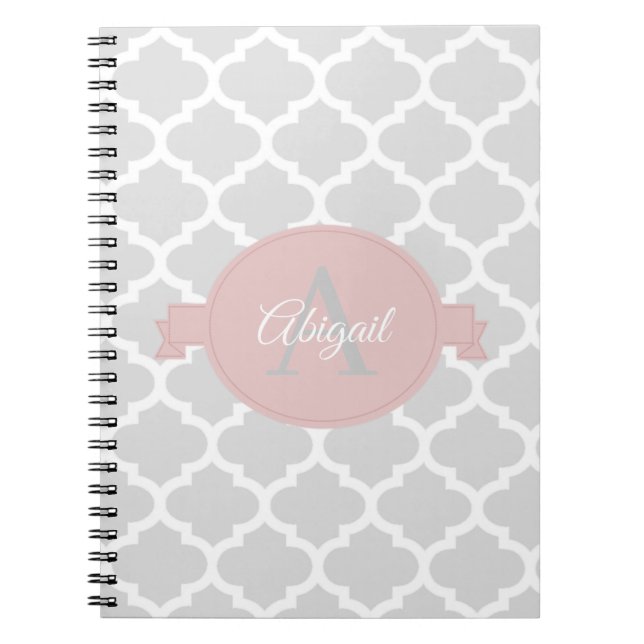 Cuaderno Portátil personalizado de cuatrefoil rosa (Frente)