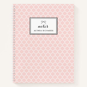 Cuaderno Portátil personalizado de cuatrefoil rosa de Rubor