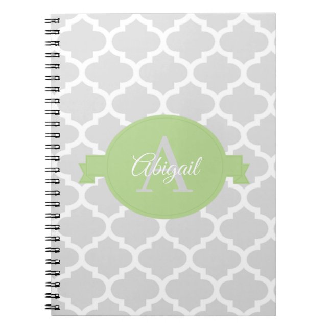 Cuaderno Portátil personalizado de cuatrefoil verde (Frente)