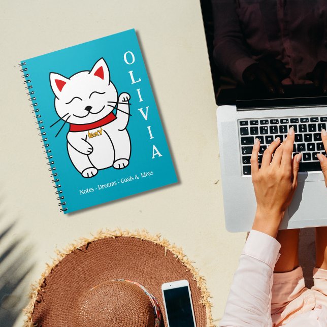 Cuaderno Portátil personalizado de dibujos de gatos lucky a (Subido por el creador)