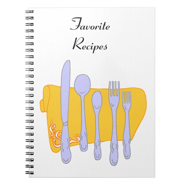 Cuaderno Portátil Personalizado de diseño de Silverware Din (Frente)