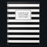 Cuaderno Portátil personalizado de franjas en blanco y negr<br><div class="desc">Portátil de personalizable con rayas blancas y negras. Puede editar el texto o eliminarlo por completo.</div>