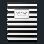 Cuaderno Portátil personalizado de franjas en blanco y negr<br><div class="desc">Portátil de personalizable con rayas blancas y negras. Puede editar el texto o eliminarlo por completo.</div>