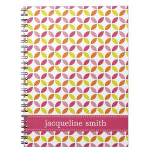 Cuaderno Portátil personalizado de hojas modernas - rosa